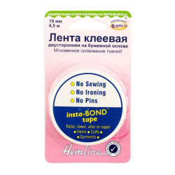 Лента клеевая двусторонняя на бумажной основе Hemline 782 (5 блистер х 1 шт) (4,5 м)