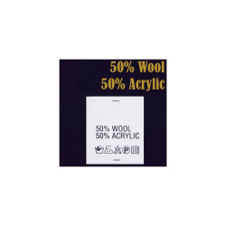 Ярлык на одежду - состав ткани 50% Wool 50% Acrylic (500)