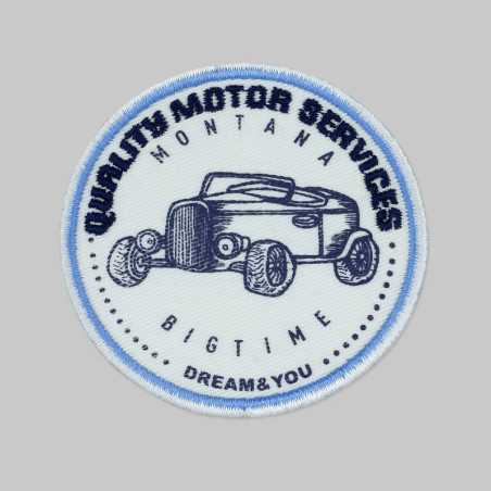 Аппликация вышитая пришивная K02-308 "QUALITY MOTOR SERVICES"